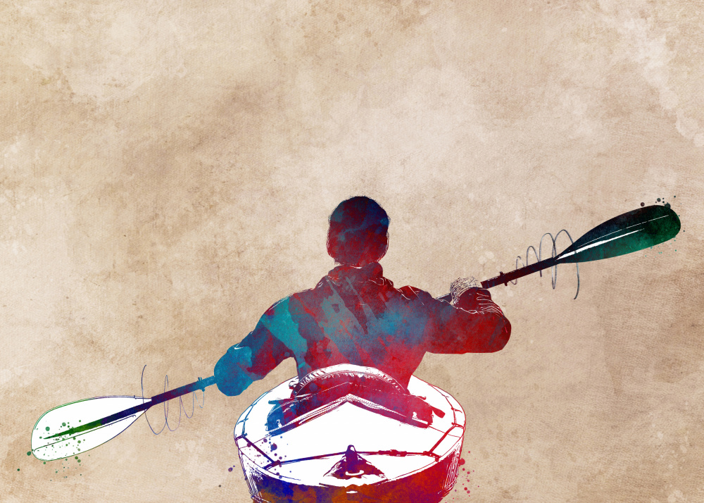 Kayaking sport art von Justyna Jaszke