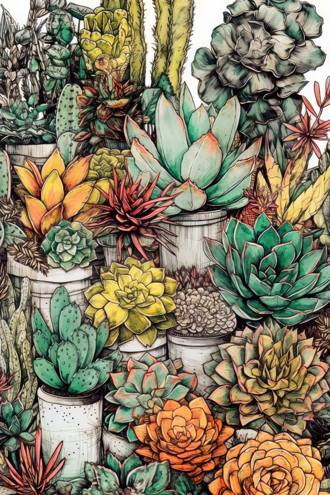 Succulents and cactus 12 von Justyna Jaszke