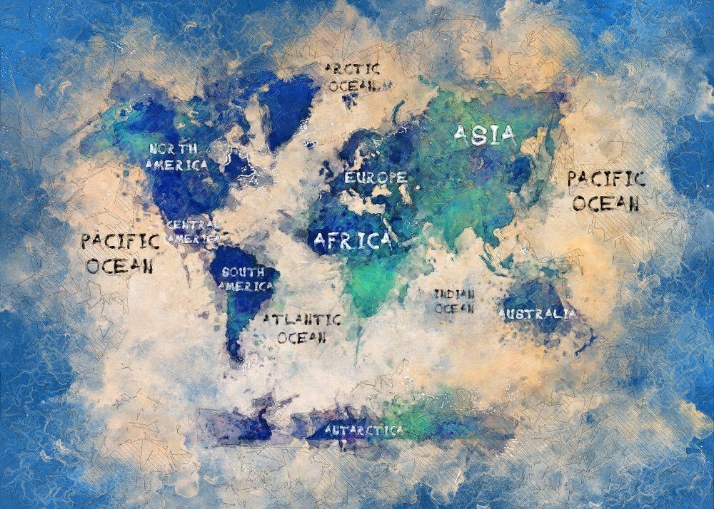 World map 38 von Justyna Jaszke