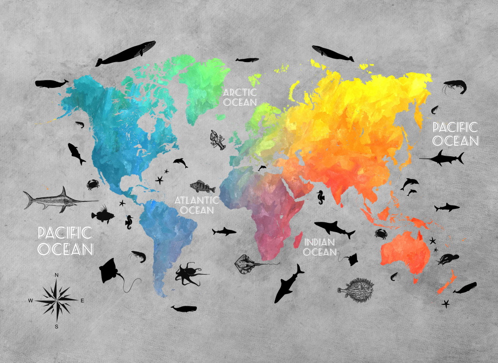 World map 7 von Justyna Jaszke