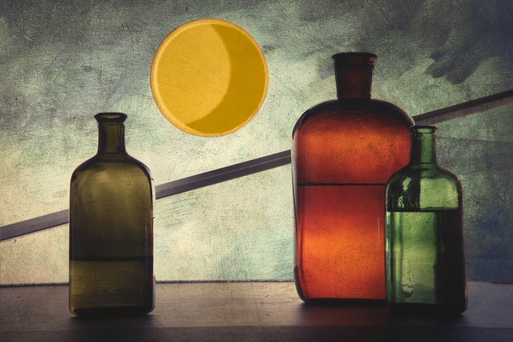 Night encounter on a bridge von Kádár István