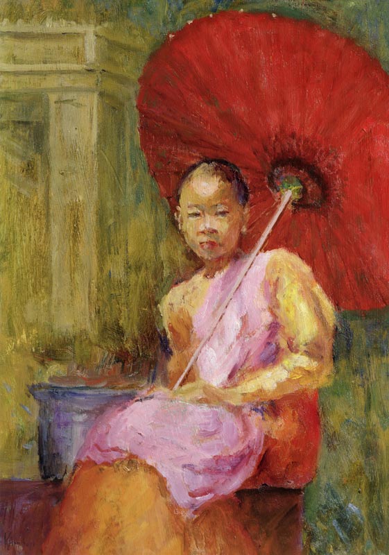 The Parasol, Bali, 2002 (oil on canvas)  von Karen  Armitage
