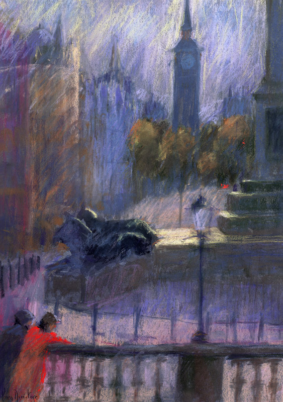 Trafalgar Square (pastel on paper)  von Karen  Armitage