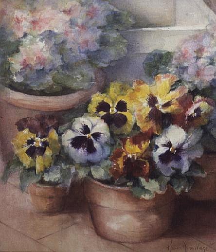 Pansies in a Conservatory  von Karen  Armitage