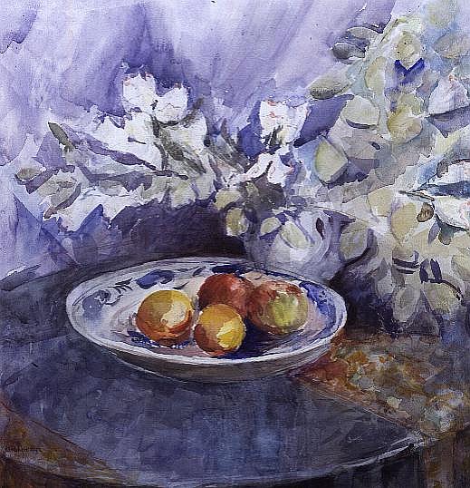 Still Life with Lisianthus (w/c)  von Karen  Armitage