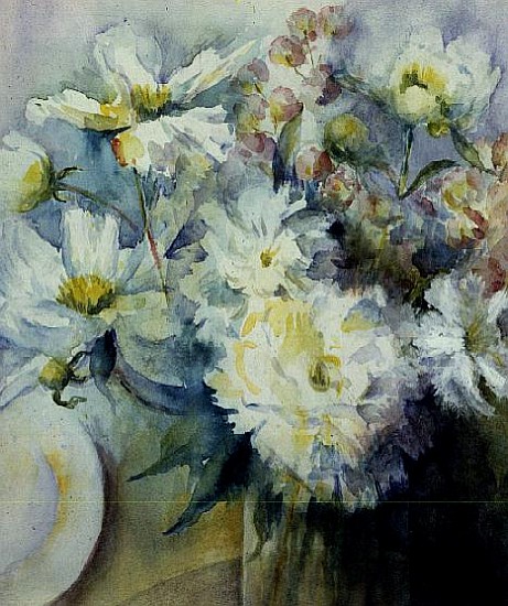 White Peonies (w/c)  von Karen  Armitage
