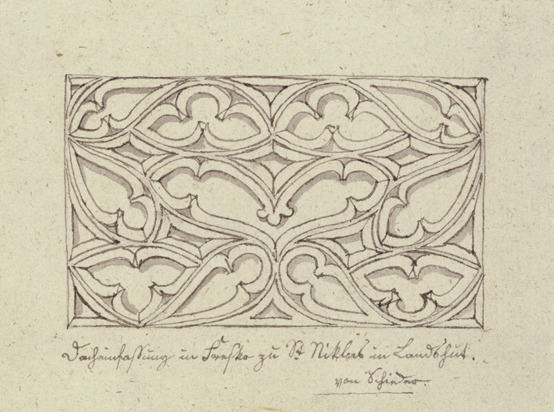 Freskierte Dacheinfassung von Sankt Nikola in Landshut von Karl Ballenberger