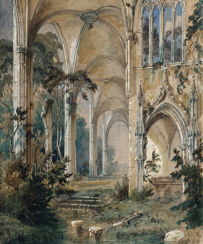 Gotische Kirchenruine von Carl Eduard Ferdinand Blechen
