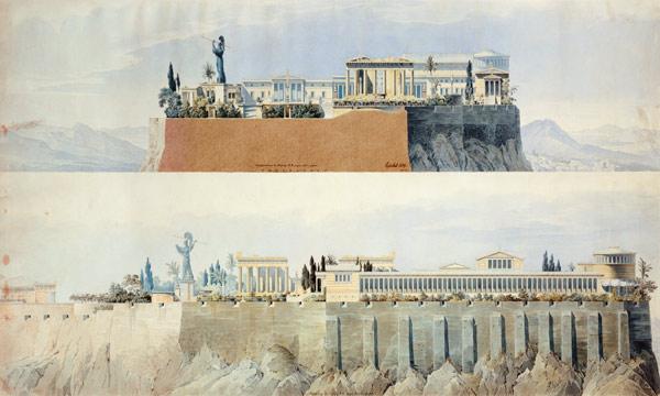 Ansichten der Akropolis gegen Osten und Norden