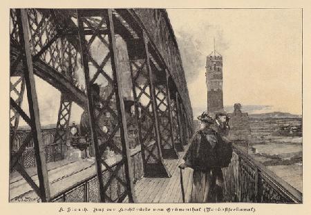 On the Grunental High Bridge over the Kiel Canal, Germany