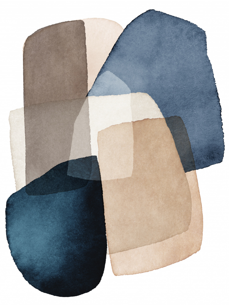 Blue Brown Blocks von Kathrin Pienaar