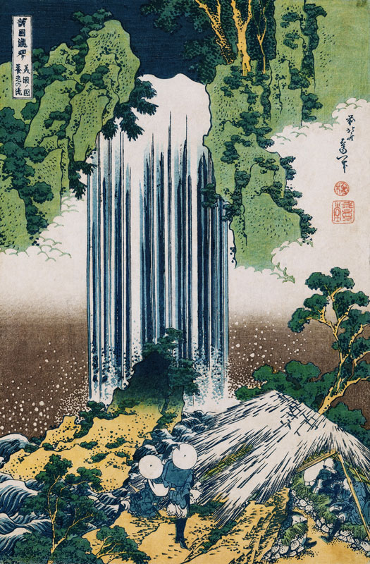 Der Yoro Wasserfall in der Provinz Mino. Aus der Serie: Eine Reise zu den Wasserfällen Japans. von Katsushika Hokusai