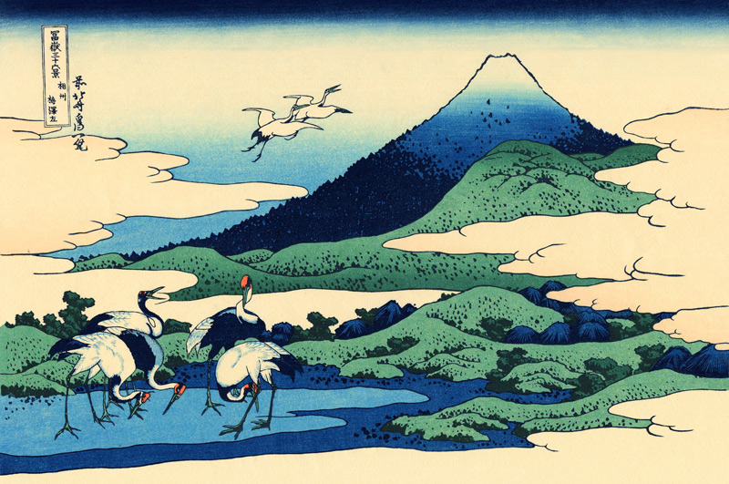 Die Felder von Umezawa in der Provinz Sagami (aus der Bildserie „36 Ansichten des Berges Fuji“) von Katsushika Hokusai