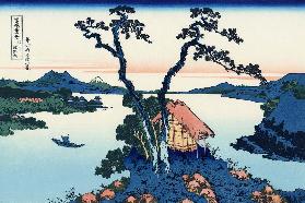 Der Suwa-See in der Provinz Shinano (aus der Bildserie „36 Ansichten des Berges Fuji“)