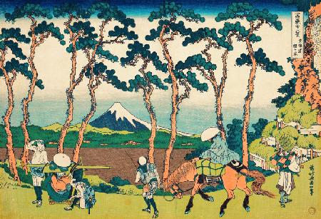 Hodogoya an der Tokaido-Straße (aus der Bildserie „36 Ansichten des Berges Fuji“)