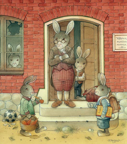 Hare School, 2006 (w/c on paper)  von  Kestutis  Kasparavicius