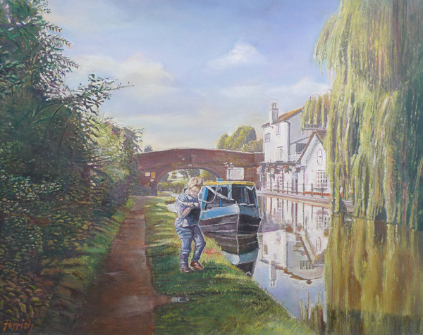 Woman hauling butty boat von Kevin  Parrish