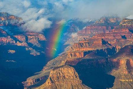 Rainbow over Grand Canyon