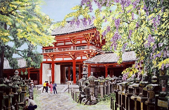When Wisterias Blossom, 1989 (gouache on rice paper)  von Komi  Chen