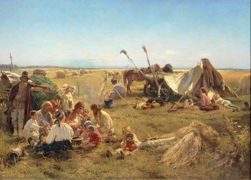 Die Rast der Schnitter von Konstantin Jegorowitsch Makowski