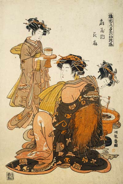 Three Women Preparing a Meal von Koriusai