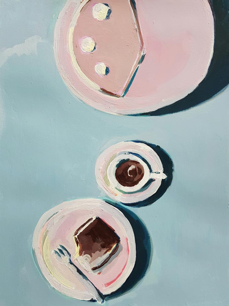 Stillleben Kaffee und Kuchen von Diana Krinninger