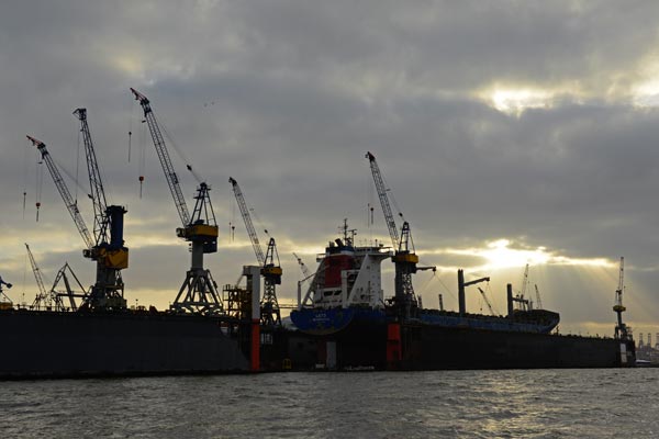 Kräne Hamburg von KUNSTKOPIE