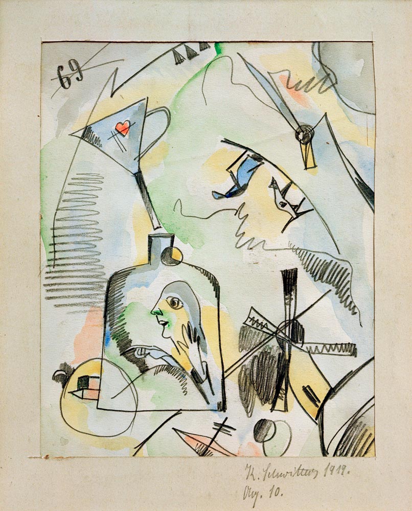 Aq. 10 (Ich mühle, du mühlst, er mühlt) von Kurt Schwitters