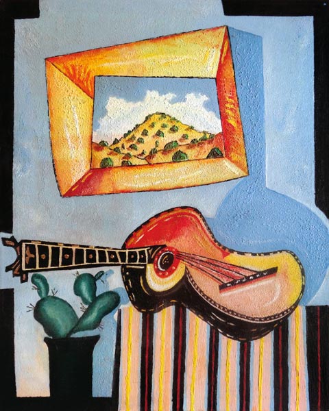 Gitarre und Kaktus von Peter Lanzinger