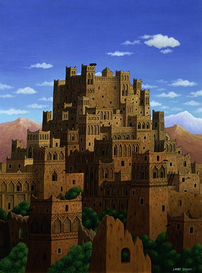 Beyond the Valley of the Kasbahs, 1993 (acrylic on linen)  von Larry  Smart