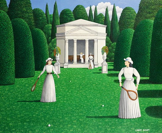 Edwardian Ladies Playing Tennis, 1978 (acrylic on linen)  von Larry  Smart
