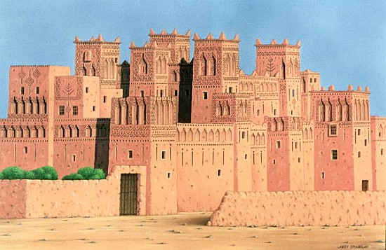 Kasbah, Southern Morocco, 1998 (acrylic on linen)  von Larry  Smart