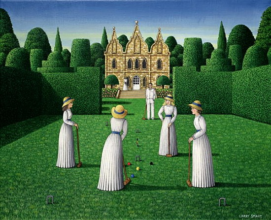 The Croquet Match, 1978 (acrylic on linen)  von Larry  Smart