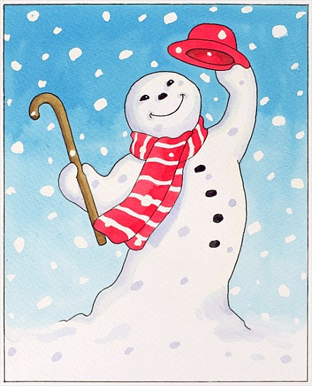 Dancing Snowman, 1996 (w/c)  von Lavinia  Hamer