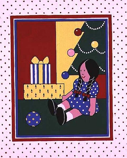 Doll by the Christmas Tree von Lavinia  Hamer