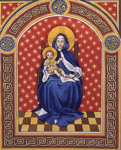 Madonna and Child (w/c) von Lavinia  Hamer