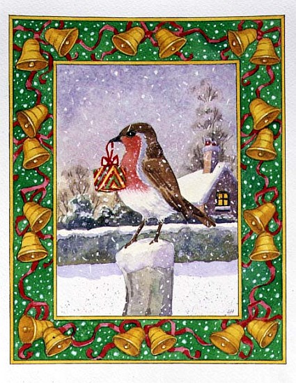 Robin with a Parcel (w/c on paper)  von Lavinia  Hamer