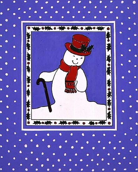 Snowman with his Walking Stick  von Lavinia  Hamer