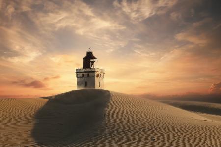 Light house in the dunes.
