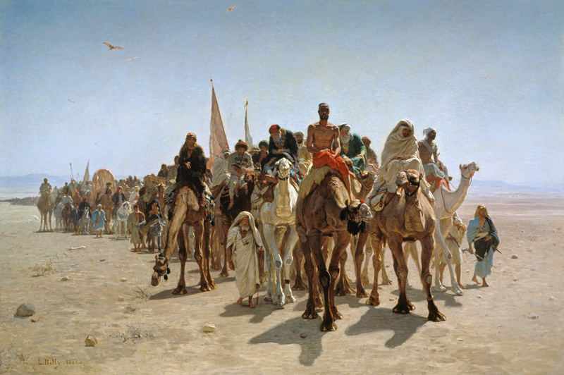 Pilgrims Going to Mecca von Leon-Auguste-Adolphe Belly