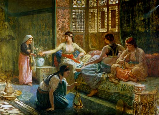 Interior of a Harem von Leon-Auguste-Adolphe Belly