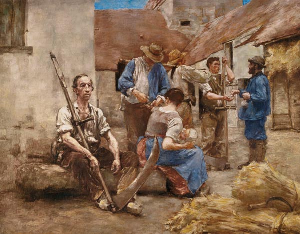 Paying the Harvesters (sketch) von Leon Augustin Lhermite