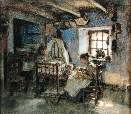 Domestic Interior, Wissant von Leon Augustin Lhermite