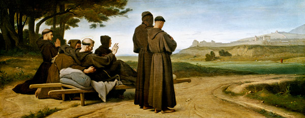 St. Francis of Assisi, while being carried to his final resting place at Saint-Marie-des-Anges, bles von Léon Benouville