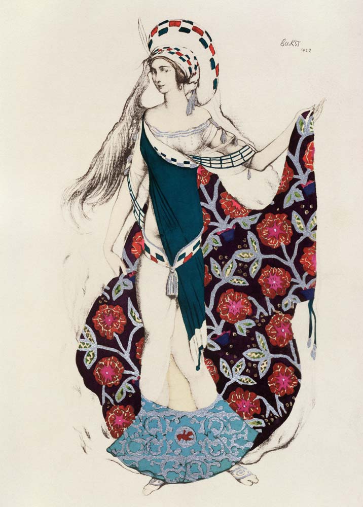 Costume design for a woman, from Judith von Leon Nikolajewitsch Bakst