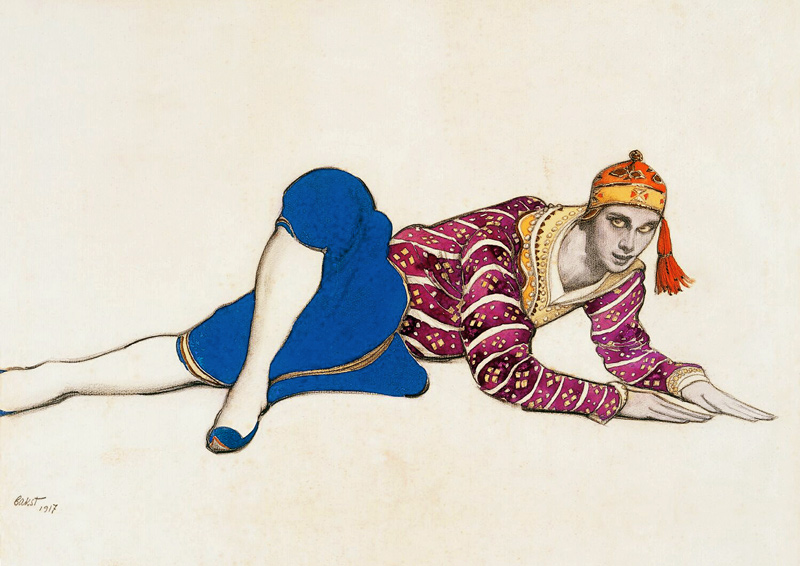 Vaslav Nijinsky als Chinesischer Tänzer in Les Orientales von Leon Nikolajewitsch Bakst