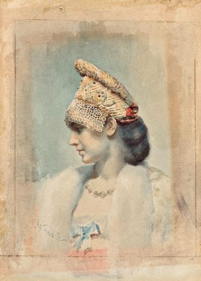 Porträt eines Mädchens in Kokoschnik