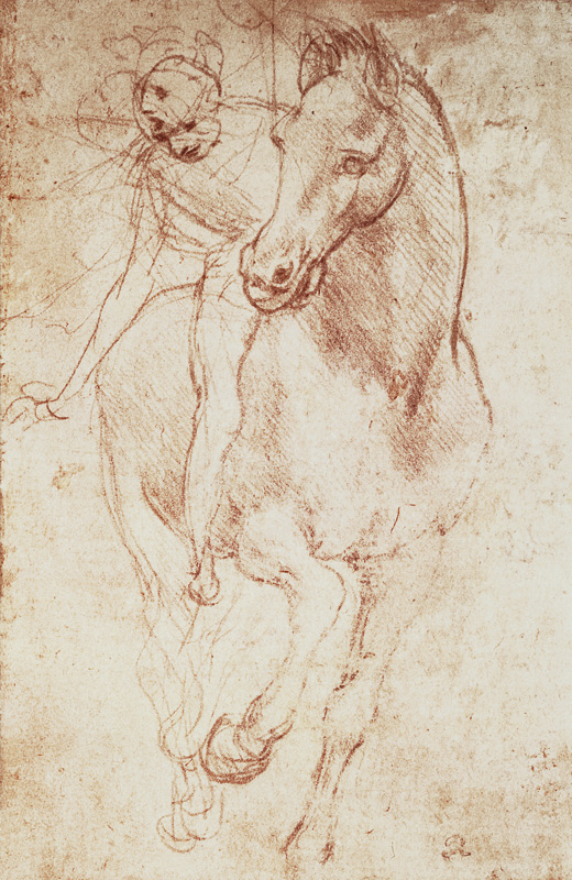 Horse and Rider (silverpoint) von Leonardo da Vinci
