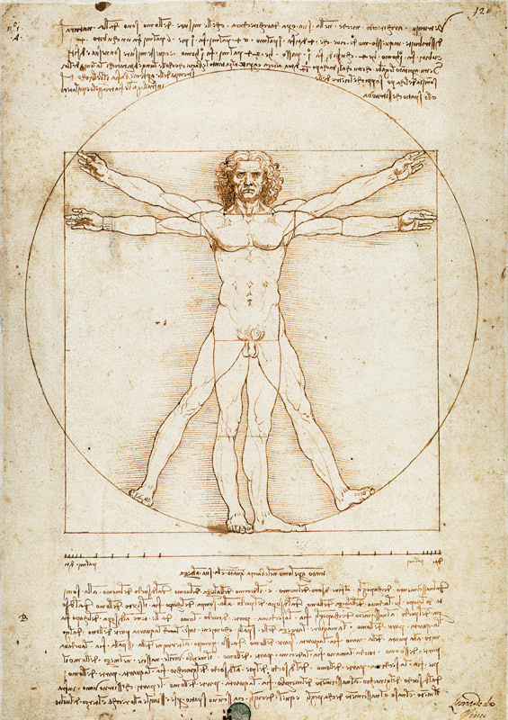 Vitruvmann (Proportionszeichnung) von Leonardo da Vinci