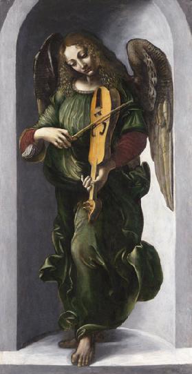 Engel in Grün mit Violine